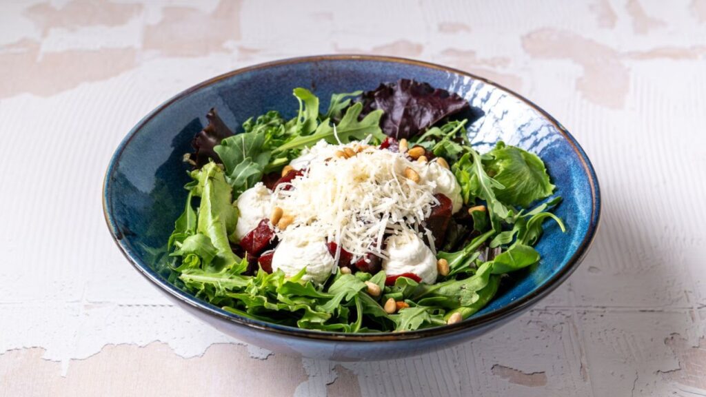 Beetroot Salad with Feta Cheese and Pine Nuts