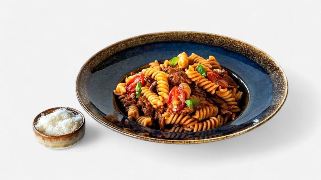 GLUTEN-FREE PASTA WITH STEWED BEEF