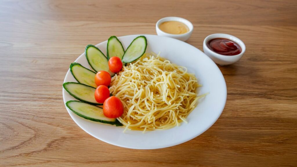 Spaghetti with Vegetables and Sauce