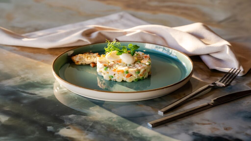 Homemade Olivier Salad with Chicken